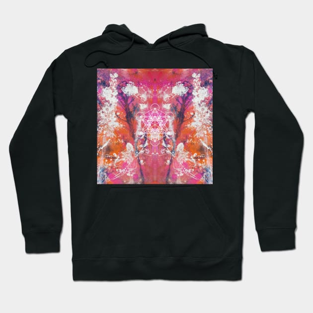 Archangel Metatron - pink orange design Hoodie by BenitaJayne